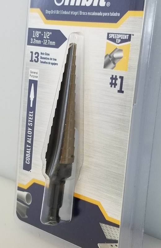 Irwin 10231CB #1 Unibit Step Drill Bit, 1/8" - 1/2", Speed Point Cobalt USA NEW gallery