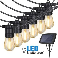 48FT Outdoor Solar LED String Light Weatherproof for Patio Lawn Garden Party