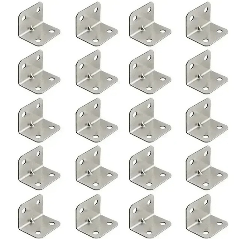 20pcs Stainless Steel L Shape Angle Brackets Furniture Connectors - NEW gallery