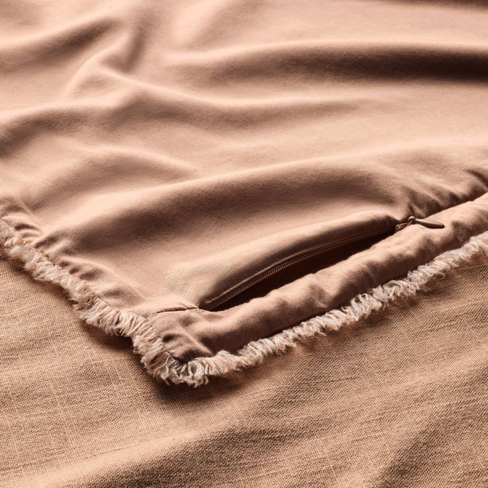 Euro Heavyweight Linen Blend Comforter Sham Light Adobe Clay- Casaluna gallery