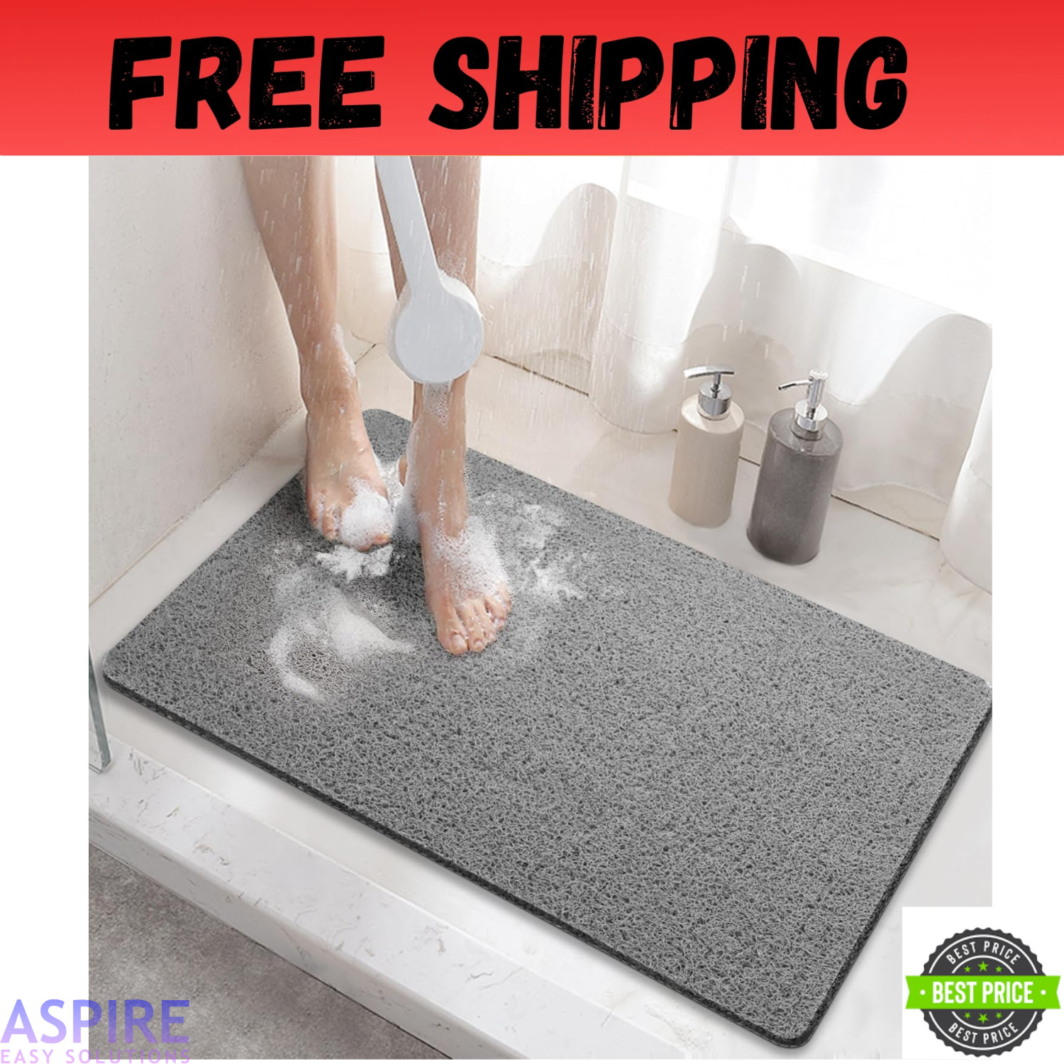 Soft Textured Shower Mat, Non Slip Anti Mould for Inside Shower & Bathtub Mats gallery