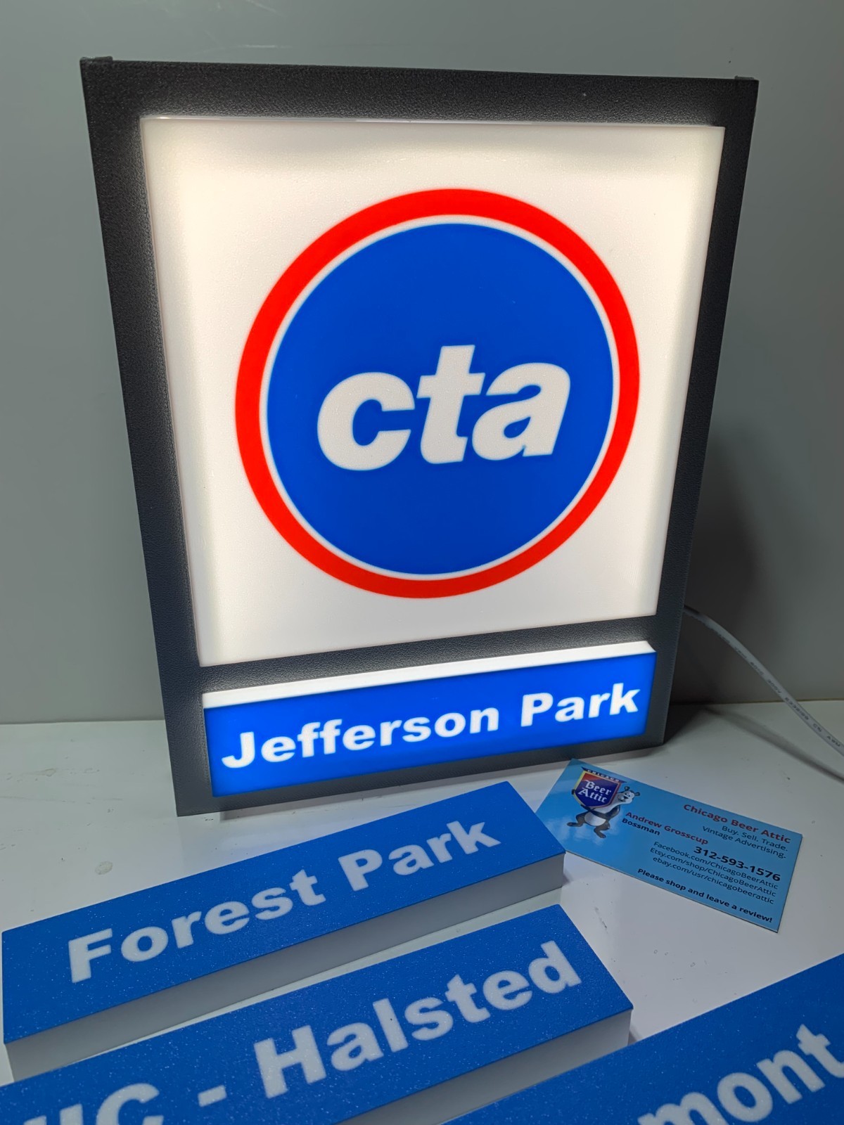 Chicago Transit Authority (CTA) lit miniature sign replicas! Customizable!! gallery