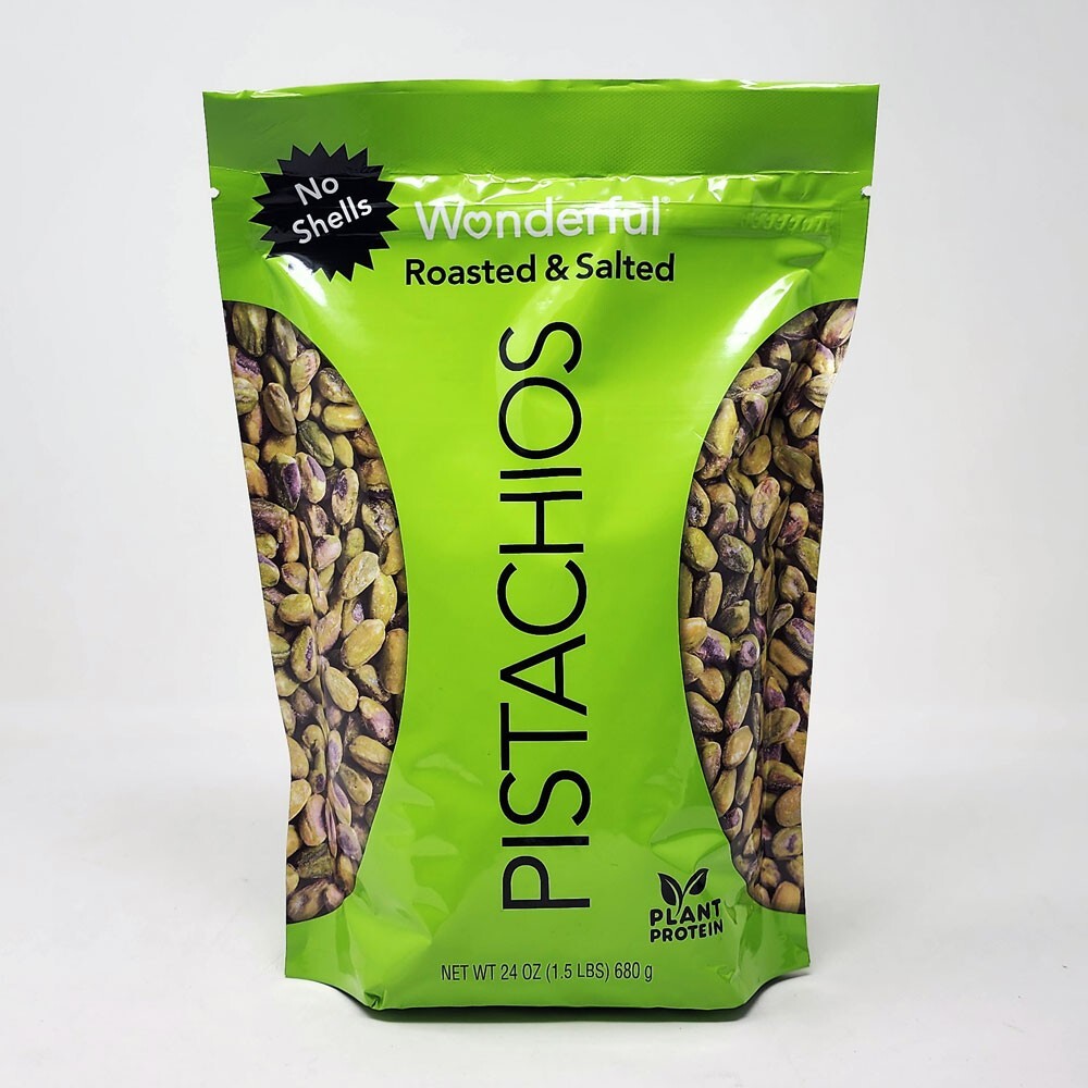 Wonderful Pistachios No Shells, Roasted & Salted Nuts, 24 oz gallery