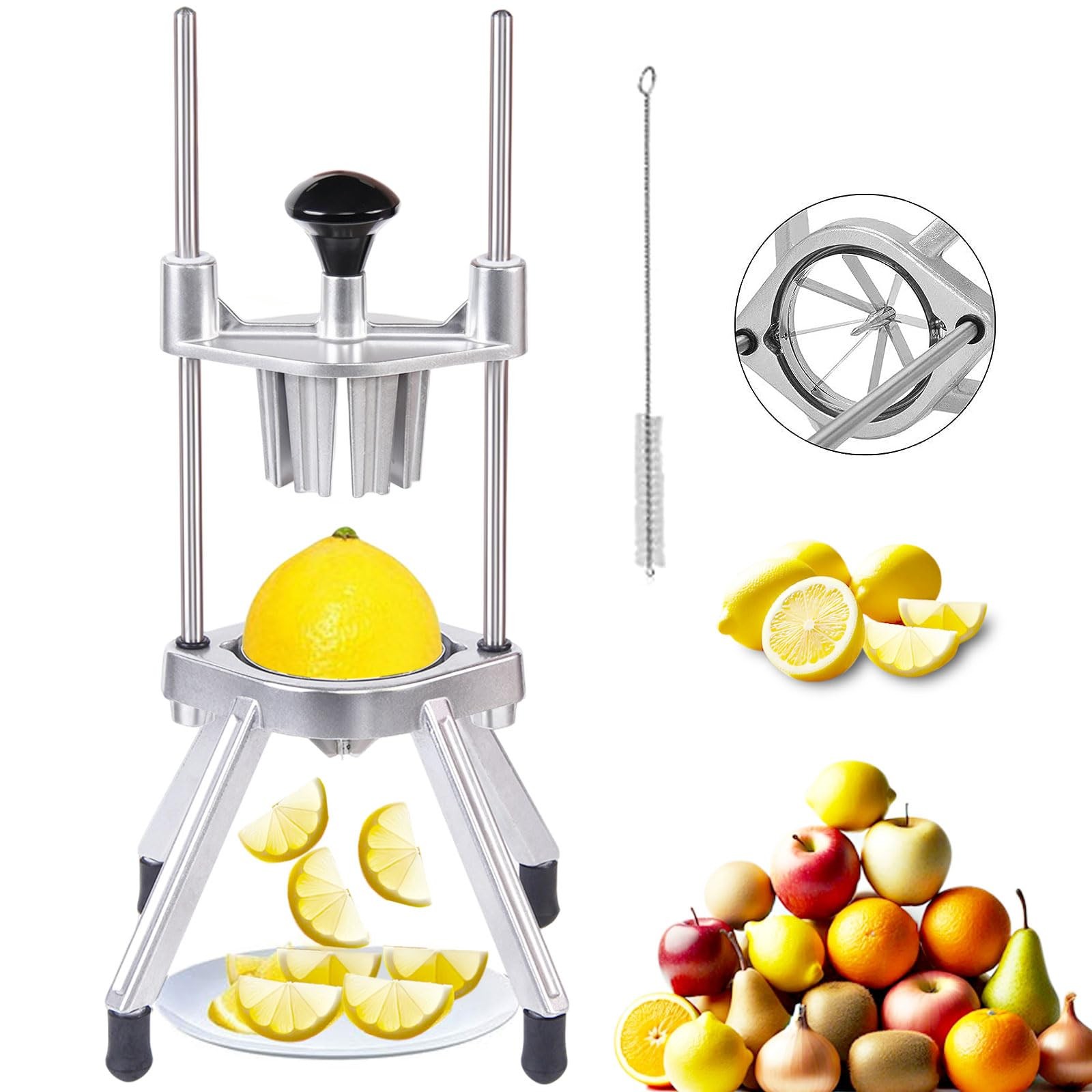 Commercial Lemon Cutter 8-Section with V-Shaped 420 Stainless Steel Blades，Ea... gallery