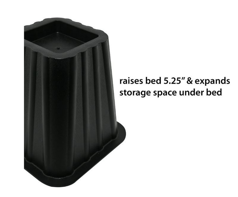 4 Pack, Black Bed Risers, Raise Your Bed to Create Storage Space,NEW gallery