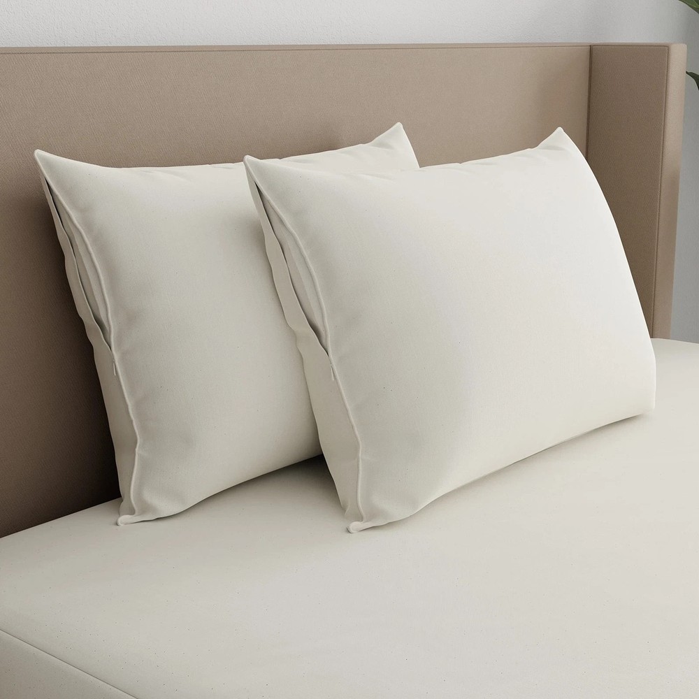 AllerEase Organic Zippered Allergy Pillow Protector, 2-pack