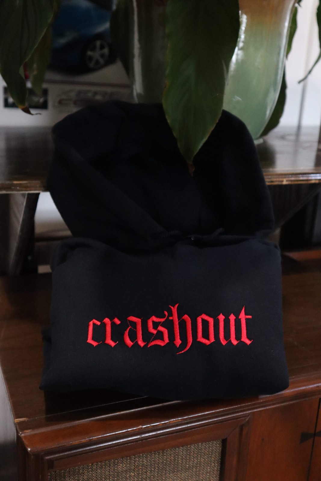 Embroidered Black Only 'crashout' Hoodie or Crew Neck, Long Sleeve, Classic fit, gallery