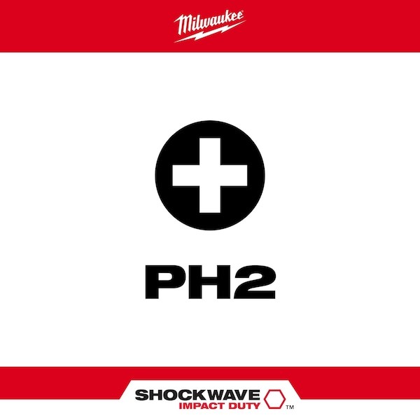 Milwaukee Tool 48-32-4802 Shockwave 6” Impact Phillips #2 Power Bit gallery