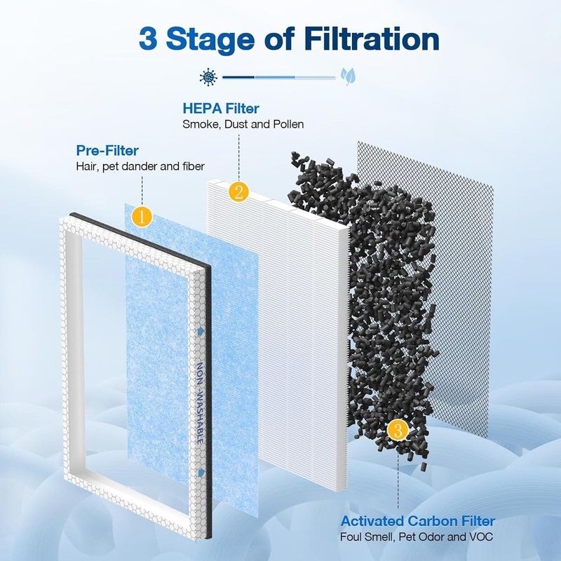 2 PACK MSA3/MSA3S True HEPA Replacement Filter Compatible with Membrane gallery