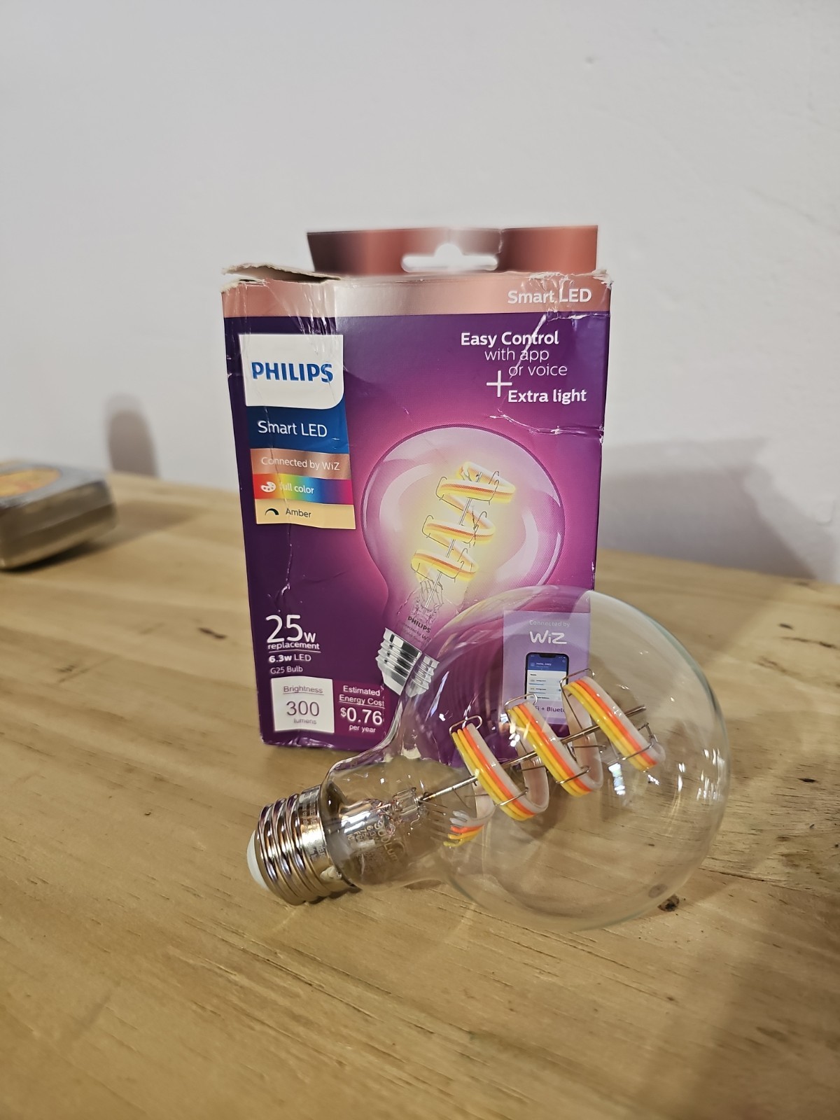 Amber and Full Color G25 25W - Dimmable Smart Wi-Fi WiZ Connected - Vintage LED gallery