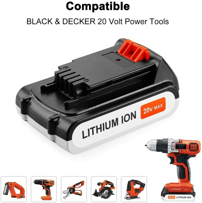 2 Pack 3.8AH 20V MAX For Black & Decker 20Volt Lithium Battery LBXR20 LB2X4020 gallery