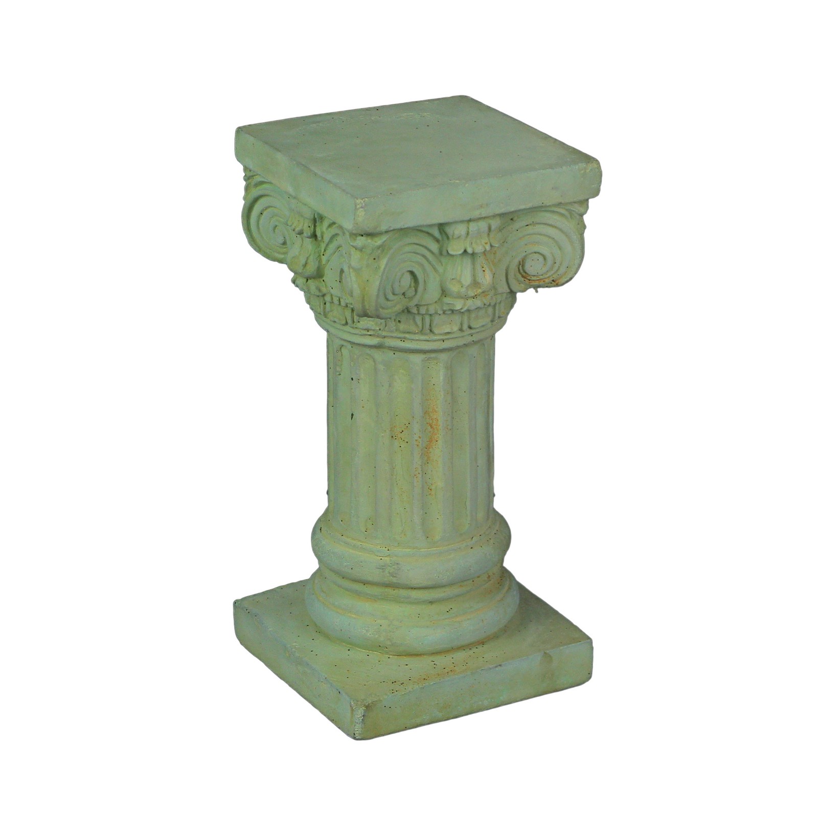Verdigris Finish Solid Concrete Roman Ionic Column Pillar Pedestal 8.25 Inch gallery