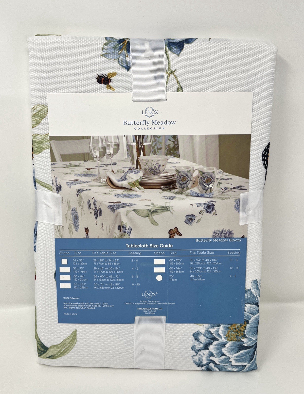 LENOX BUTTERFLY MEADOW BLOOM TABLECLOTH 52" X 70" NEW gallery