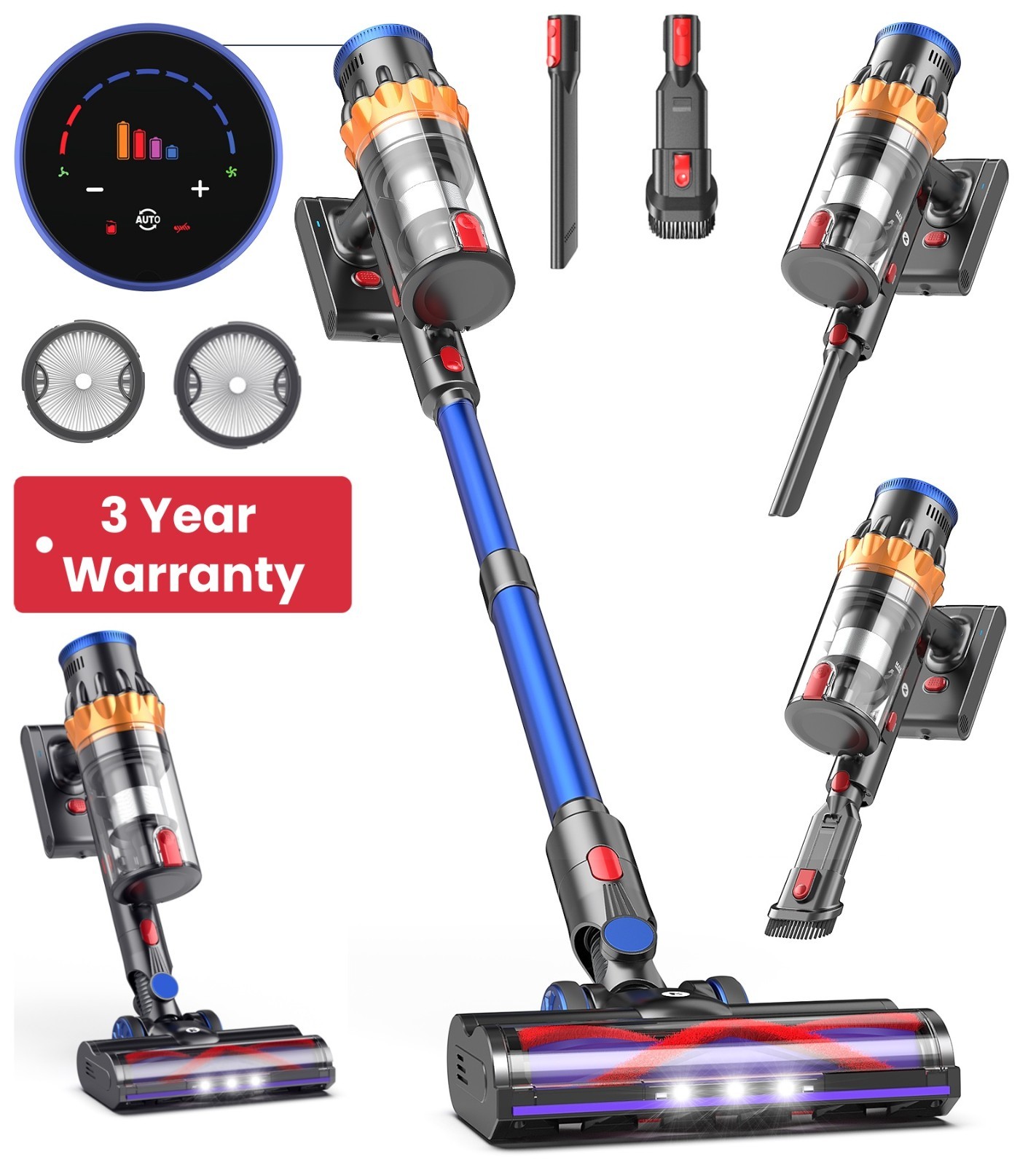 V28 Cordless Vacuum Cleaner Brushless Motor 45kpa 550W 65min Runtime Rechargeble gallery