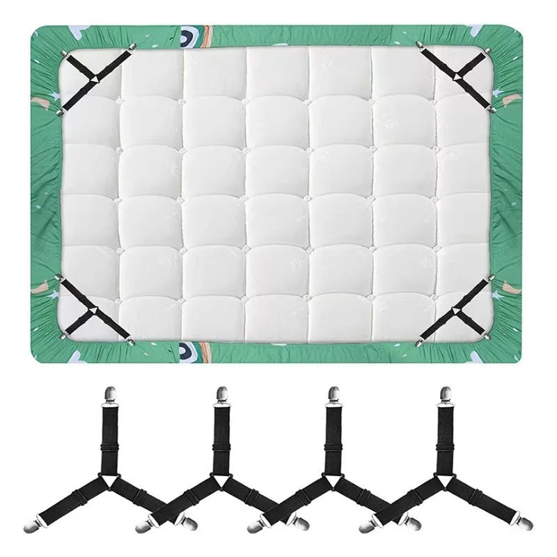 4Bed Sheet Fasteners Adjustable Elastic Suspenders Straps Mattress Covers Clips gallery