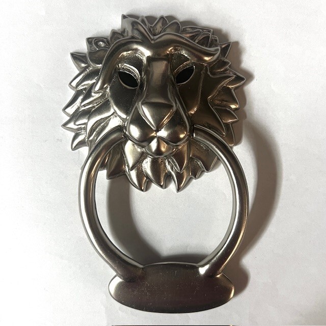 Lion Ring Door Knocker by Michael Healy - Nickel Silver Finish (Premium Size ) gallery