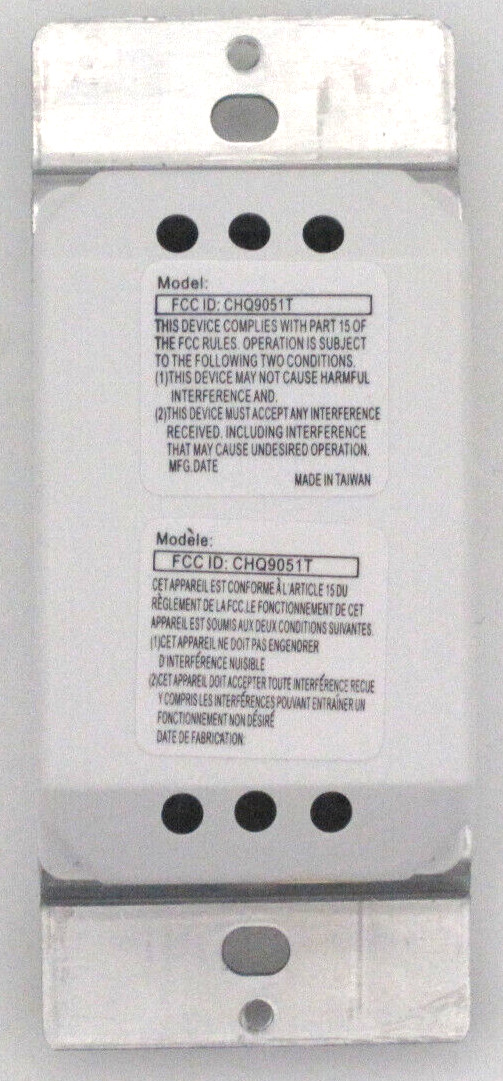 CHQ8BT9051T Wireless BATTERY POWERED Wall Control In WHITE Down Light Control gallery