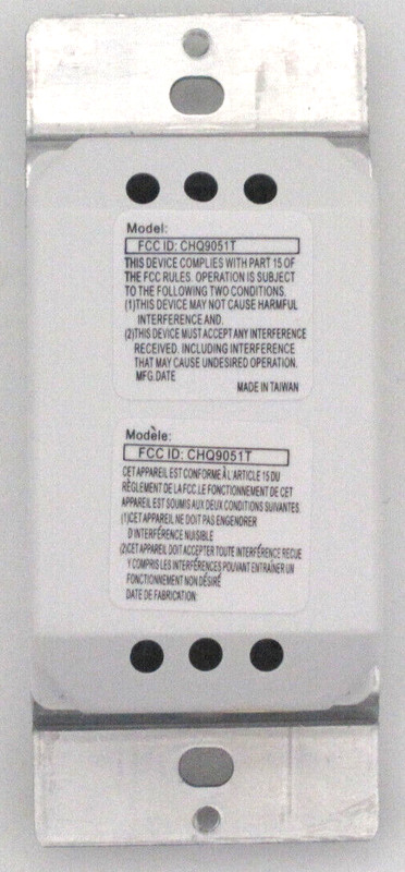 CHQ9051T Wireless BATTERY POWERED Wall Control In WHITE Down Light Control gallery
