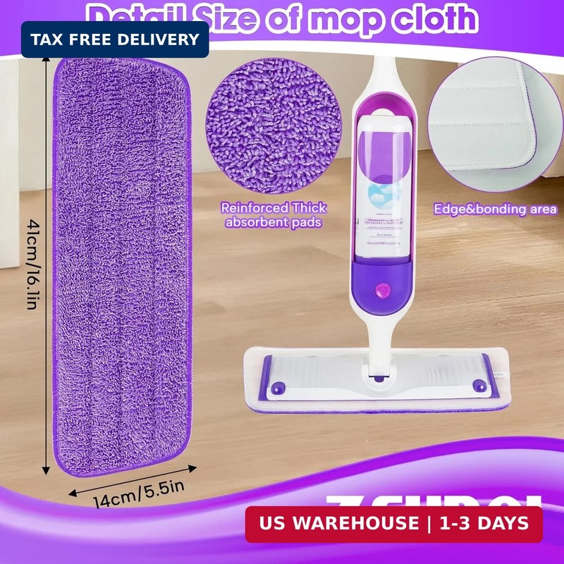 6 Pack Reusable Microfiber Mop Pads for Swiffer PowerMop, 13-16 Inch Spray Mop R gallery