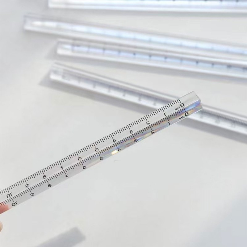 2Pcs Student Geometry Tool Clear Triangular Rulers Measurement Tool 15cm 20cm gallery