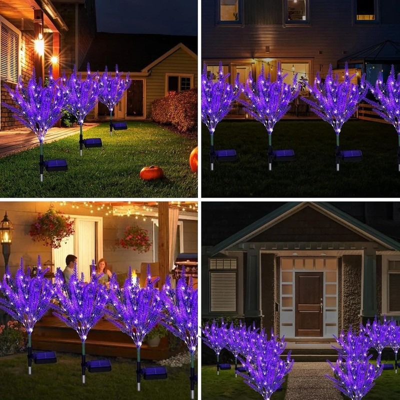 2 Pack Lavender Solar Garden Lights – Outdoor Waterproof Solar Flowers with ,... gallery