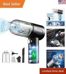 Compact USB Rechargeable Handheld Vacuum – Perfect for Pet Hair & Car Clean