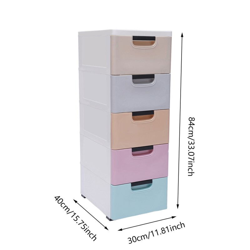 Slim Storage Chest Plastic Narrow Drawers Storage Cabinet 5 Drawer Vertical NEW gallery
