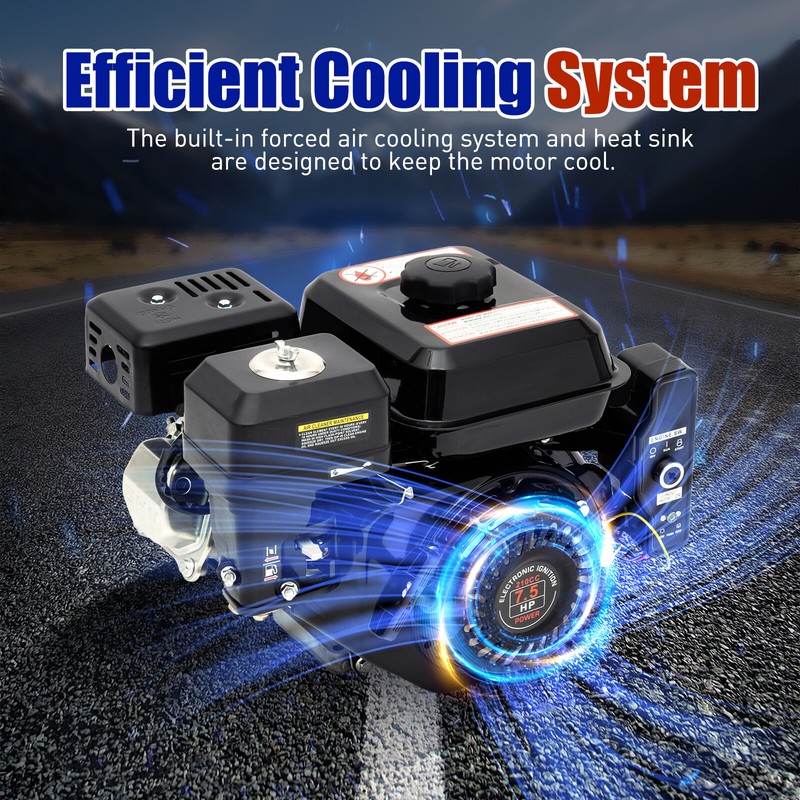 212cc 7.5 HP Electric Start Horizontal Engine Go Kart Gas Engine Motor 4-Stroke gallery