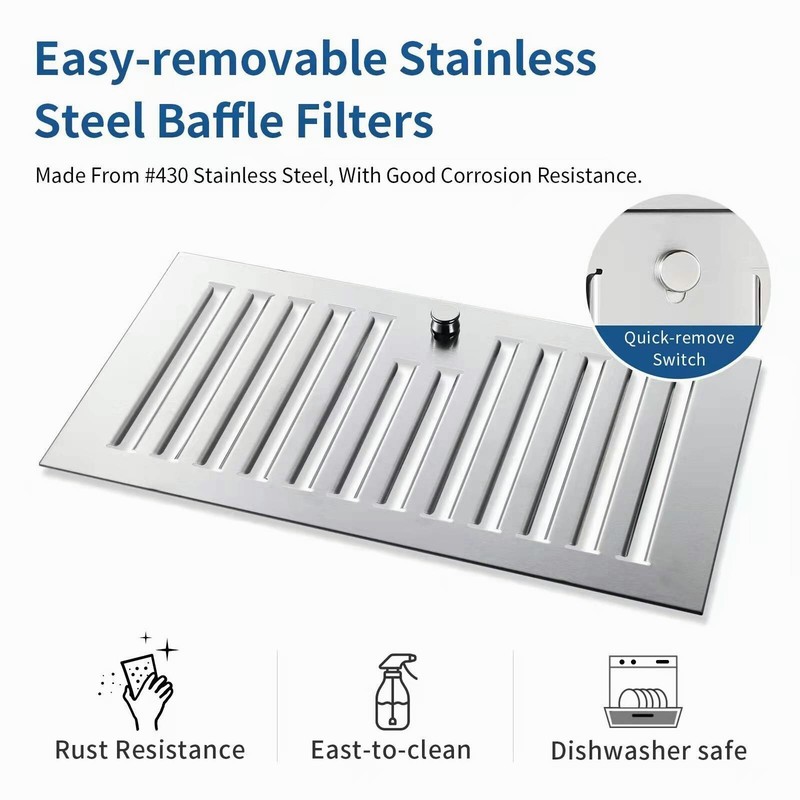 30in 800CFM Built-In/Insert Range Hood vent Ducted/Ductless Stainless Steel LED gallery