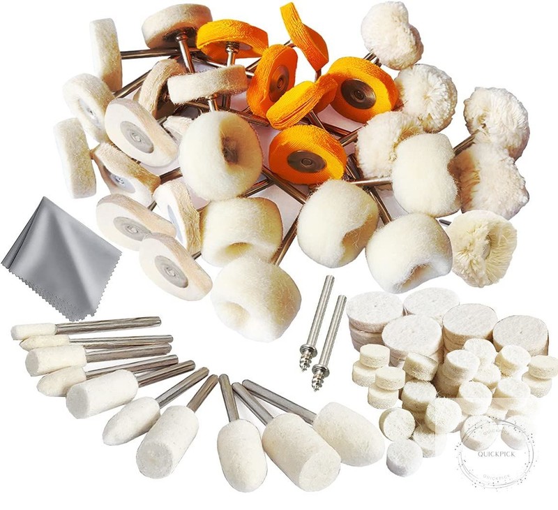 78 Pcs Polishing Buffing Wheel Set for Dremel Polishing Kit Felt Wool Cotton 1/8 gallery