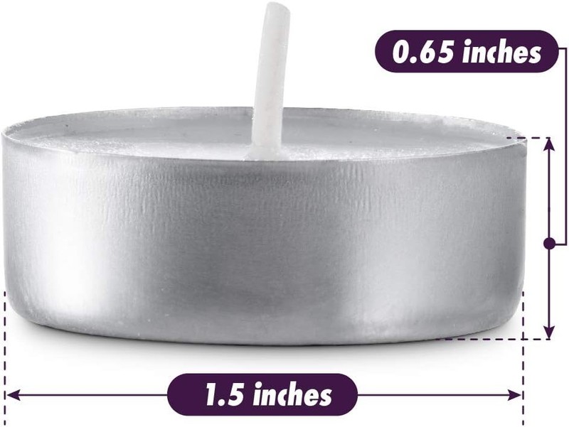 Unscented Tea Light Candles 100 Pack | 4 hours, White, Smokeless gallery