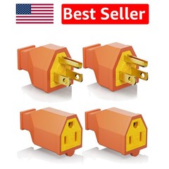 Replacement Plug & Connector Set – 2 Pole 3 Wire, Easy Assembly, Orange Brass