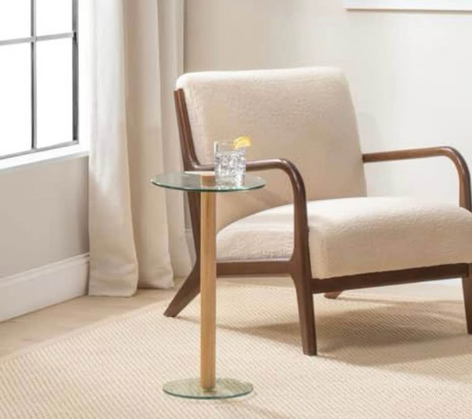 mDesign Glass Top Side/End Drink Table gallery