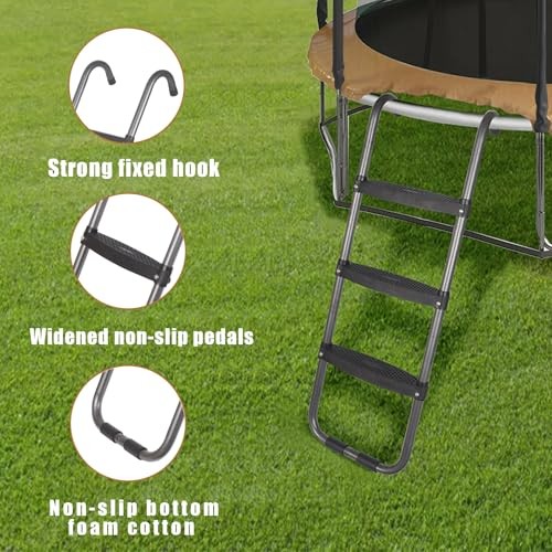 Trampoline Ladder 2/3 Steps, Trampoline Steps with Wide Steps, Skid 3-Step gallery
