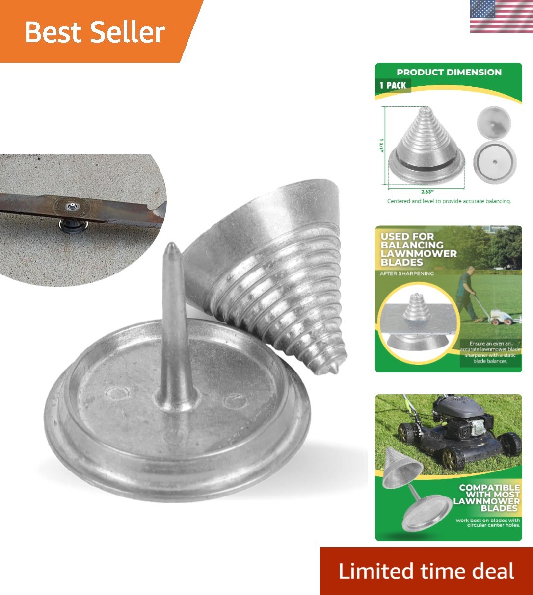 Universal Metal Precision Blade Balancers for Lawn Mower Maintenance - 1-Pack gallery