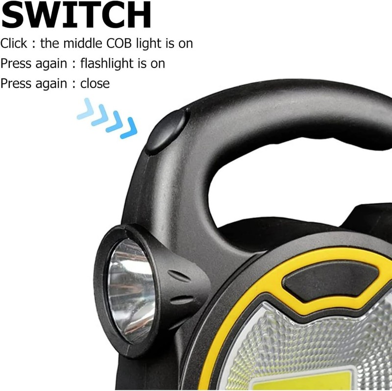 Battery Powered COB LED Portable Work Light, 2 Light Sources, 60&100 Lumens gallery
