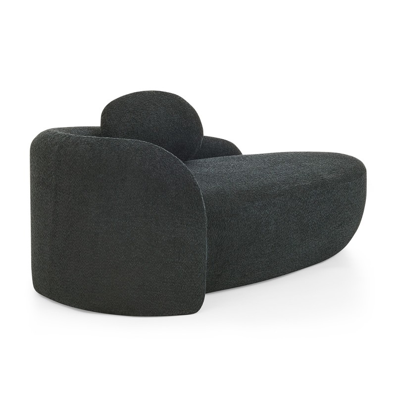Modern Oval Single Lazy Sofa Chair with Integrated Backrest & Pillow - Black gallery