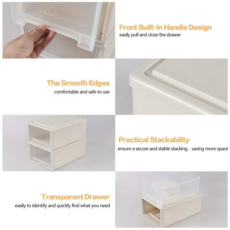 Cand 12 Quart Stackable Plastic Drawers, Plastic Compact Stacking Storage Unit gallery