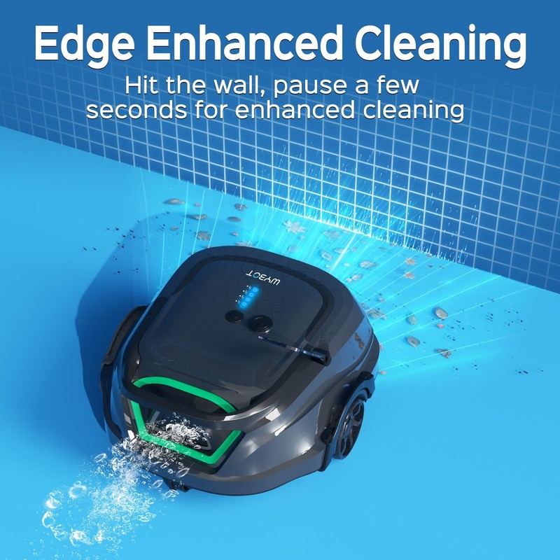 Robotic Pool Cleaner – Dual Layer Filtration, Strong Suction, 130 Mins Runtime, gallery