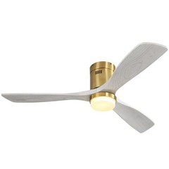 Sofucor 52″ Aura Wood Ceiling Fan With Light Low Profile For Low Ceiling Gold