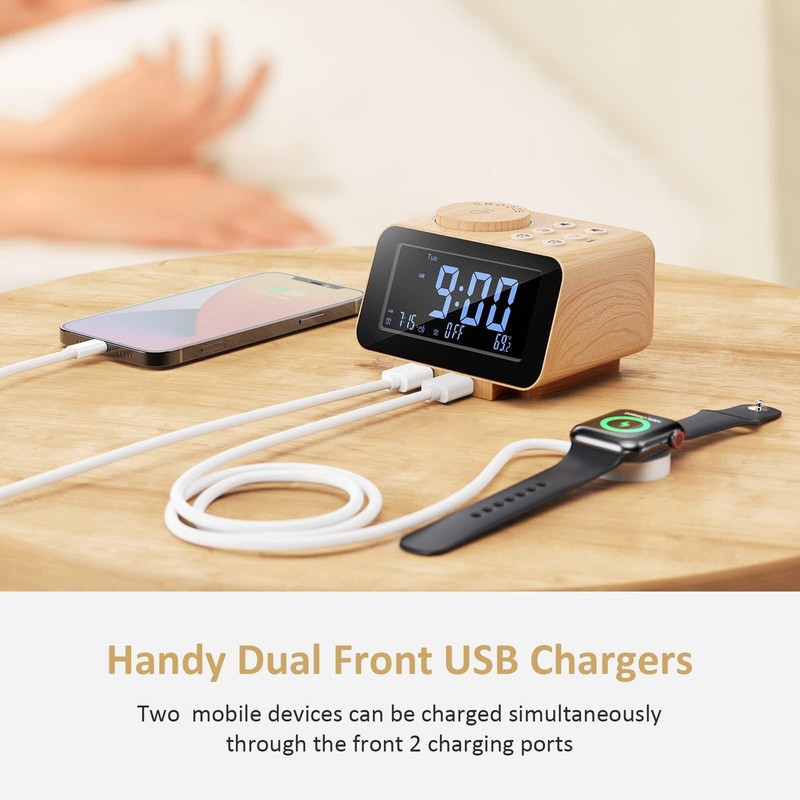 Digital Alarm Clock Radio - 0-100% Dimmer, Dual Alarm with Weekday/Weekend Mode gallery