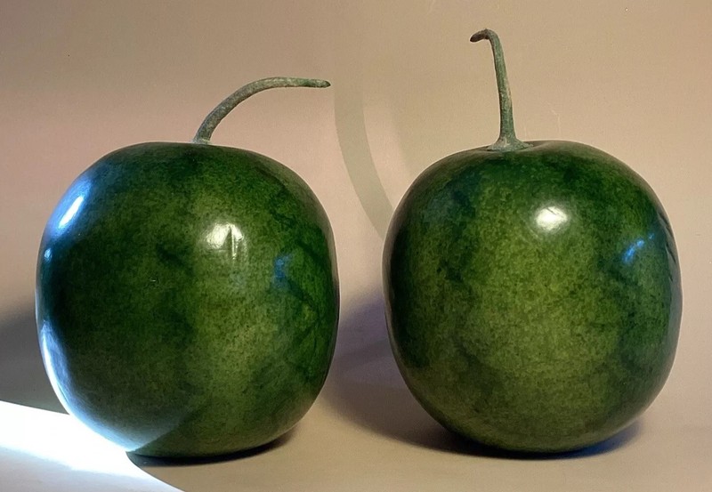 TWO 4.5" FAUX ARTIFICIAL WATERMELON FOR HOME DECOR & PHOTOGRAPHY SUMMER & FALL gallery