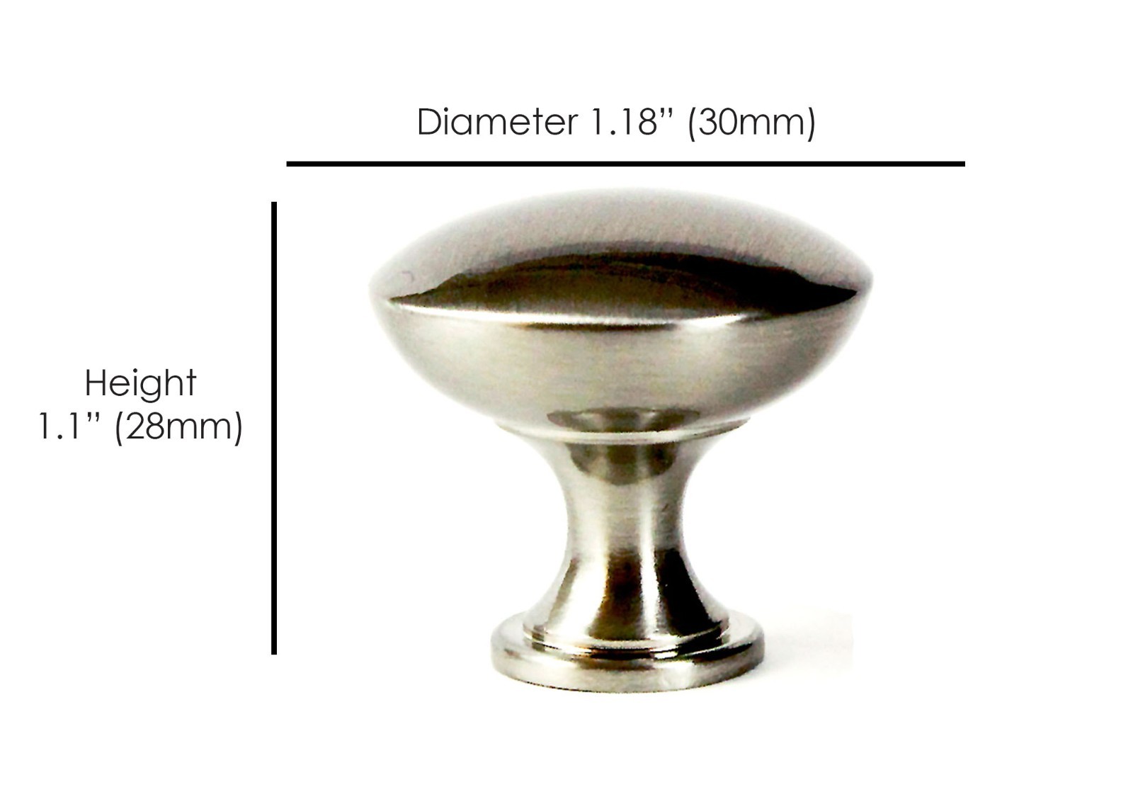 Mushroom Knob Handle Pull Brushed Nickel Kitchen/Bath Cabinet Hardware gallery