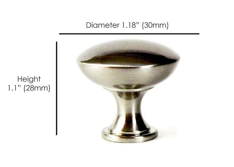 Mushroom Knob Handle Pull Brushed Nickel Kitchen/Bath Cabinet Hardware gallery
