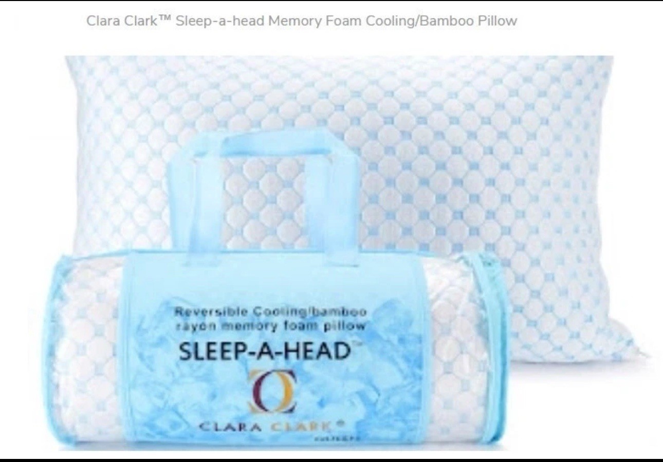 NEW Clara Clark Queen Pillow Memory Foam Sleep-A-Head Cooling Bamboo QUEEN gallery