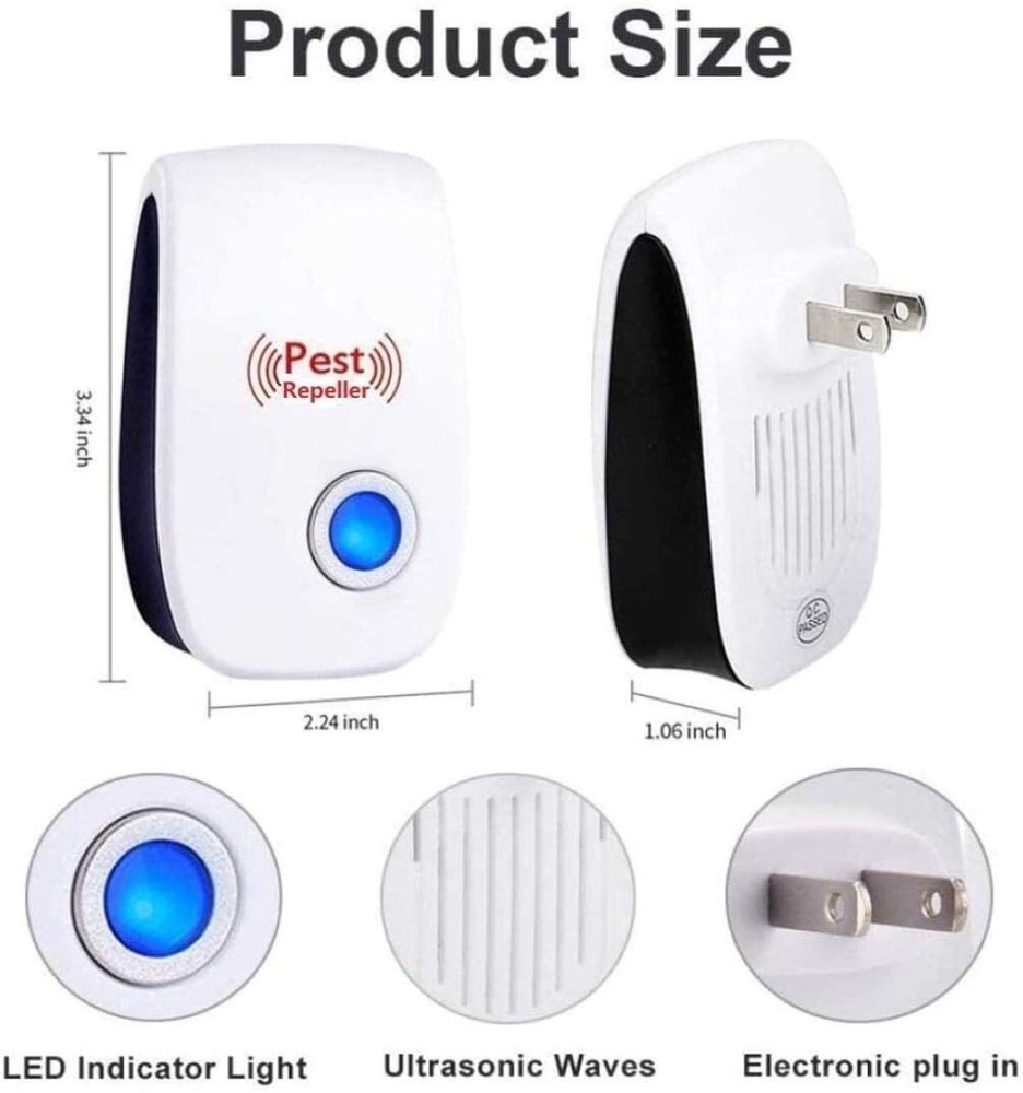 Plug-in Pest Repellers (6 Pack): Deter Bats, Mosquitoes, Bed Bugs Indoors