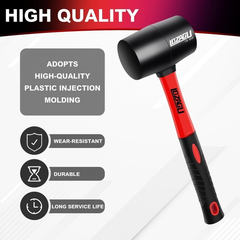 Rubber Mallet Hammer 8oz Soft Face Non Marring for Flooring Woodworking Camping gallery