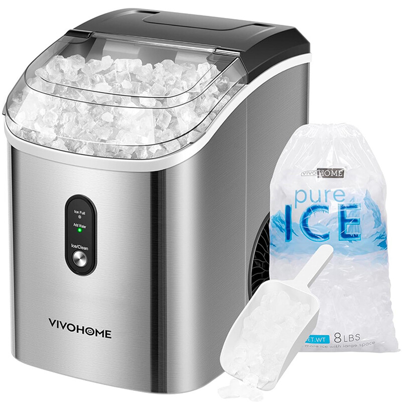 Nugget Ice Maker Countertop 33Lbs/24H Portable Ice Cube Machine Self-Cleaning gallery