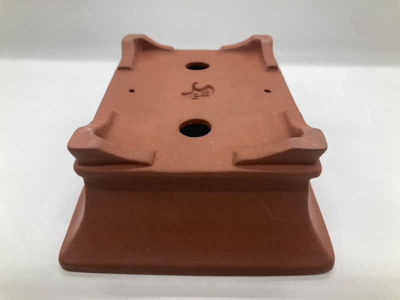 Tokoname Bonsai Pot SHOZAN Rectangular Pot glazed Brown w4.7in From Japan gallery