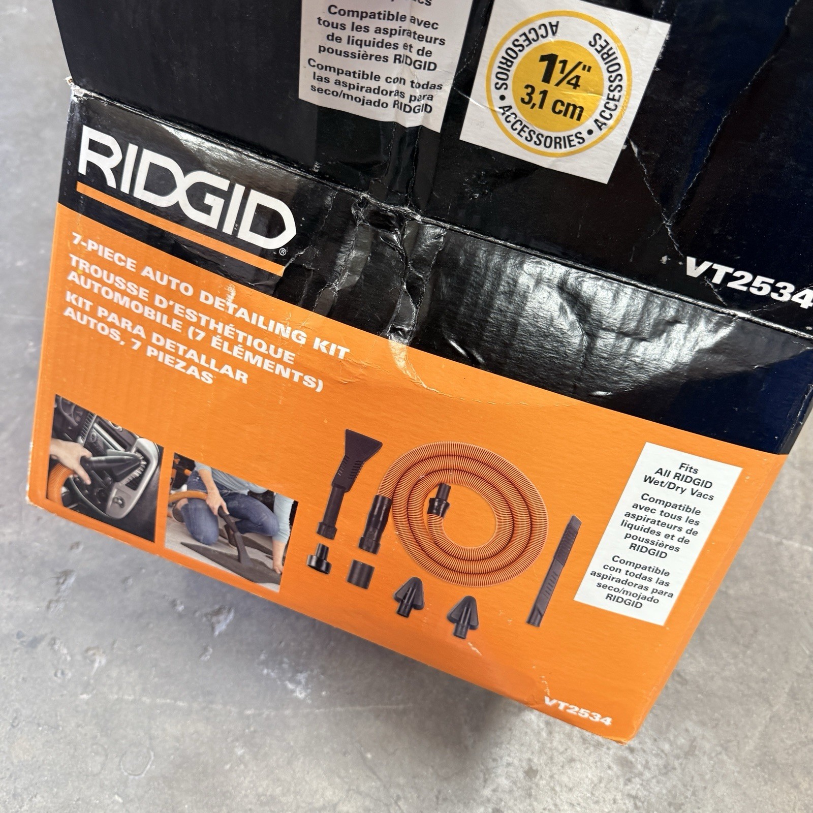 RIDGID VT2534 7-Pc Auto Detailing Kit Orange/Black 1-1/4 in gallery